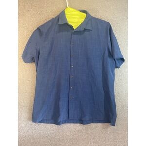 John Ashford‎ JA Mens Blue Short Sleeve Button Down Shirt Size 2XL Collared